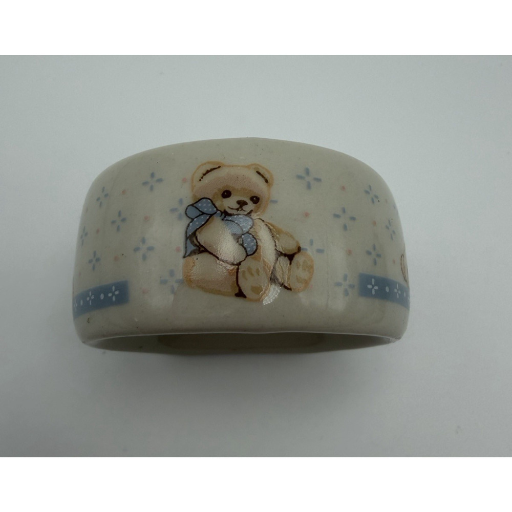 Vintage Country Bear Ceramic Napkin Rings Set of 8 by Tienshan Cottage Granny